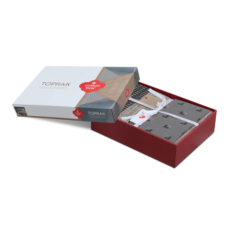 Σετ Παπλωματοθήκη Arlo 3 Τμχ Μονή (160x220εκ) Χρώμα Καφέ - Γκρι