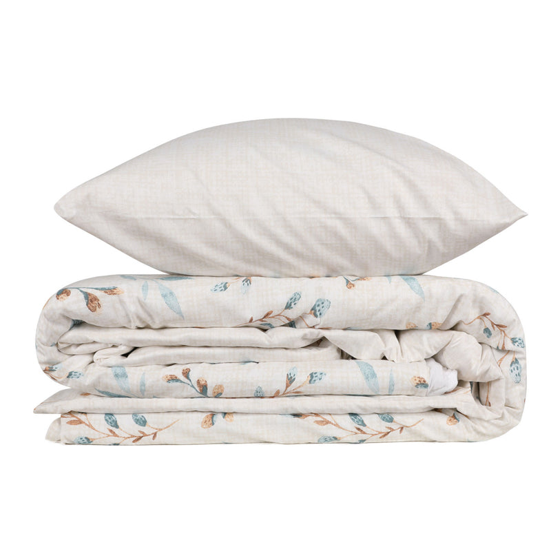 Σετ Παπλωματοθήκη Lendell Cotton Box 4 Τμχ Διπλή 200x220εκ Χρώμα Μέντα - Λευκό