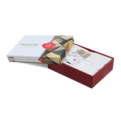 Σετ Παπλωματοθήκη Lendell Cotton Box 4 Τμχ Διπλή 200x220εκ Χρώμα Μέντα - Λευκό