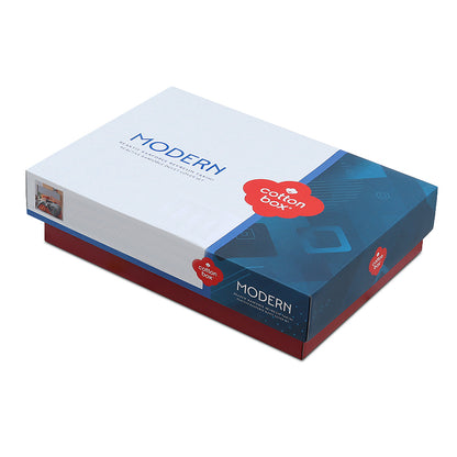 Σετ Παπλωματοθήκη Stark 4 Τμχ Διπλή (200x220εκ) Χρώμα Cinnamon - Μπλε