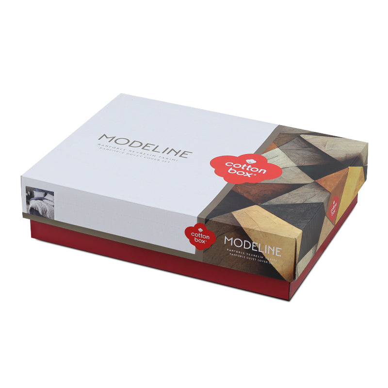 Σετ Παπλωματοθήκη Nitsa Cotton Box 3 Τμχ Μονή 160x220εκ Χρώμα Σκούρο Μπλε - Γκρι