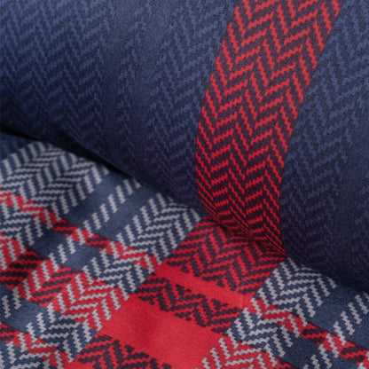 Σετ Παπλωματοθήκη Abel 4 Τμχ Διπλή (200x220εκ) Χρώμα Σκούρο Μπλε - Κόκκινο