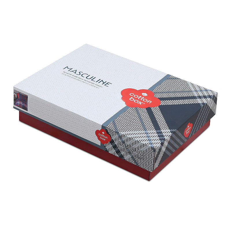 Σετ Παπλωματοθήκη Abel 4 Τμχ Διπλή (200x220εκ) Χρώμα Σκούρο Μπλε - Κόκκινο