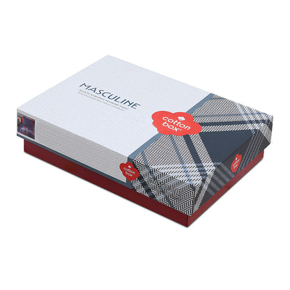 Σετ Παπλωματοθήκη Abel 4 Τμχ Διπλή (200x220εκ) Χρώμα Σκούρο Μπλε - Κόκκινο