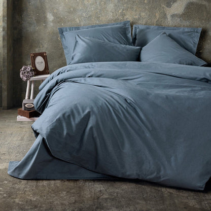 Σετ Παπλωματοθήκη Plain 4 Τμχ Διπλή (200x220εκ) Χρώμα Ανθρακί