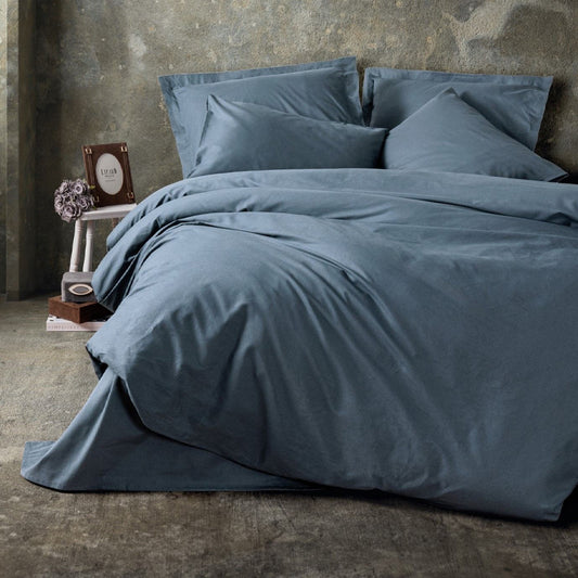 Σετ Παπλωματοθήκη Plain 4 Τμχ Διπλή (200x220εκ) Χρώμα Ανθρακί