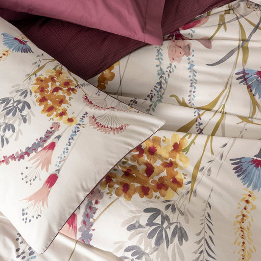 Σετ Παπλωματοθήκη Flos 3 Τμχ Μονή (160x220εκ) Χρώμα Μπορντώ