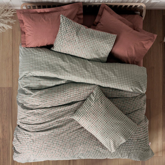 Σετ Παπλωματοθήκη Mote 4 Τμχ Διπλή (200x220εκ) Χρώμα Κόκκινο