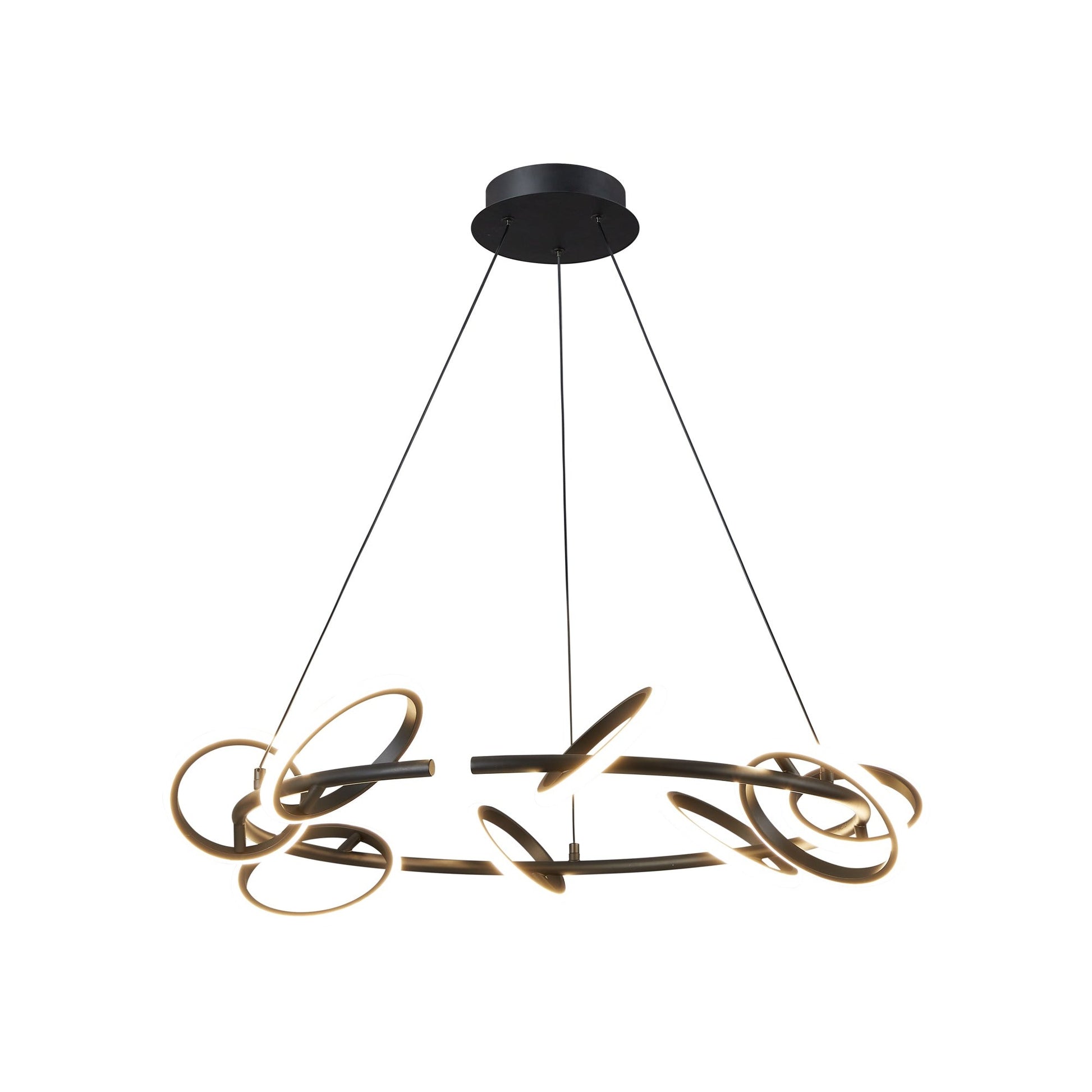 PDC 560-8 LED ΣΤΡΟΓΓΥΛΟ ΜΕ ΚΥΚΛΟΥΣ ΜΑΥΡΟ 72W 3000K 4200 LUM Φ82x120