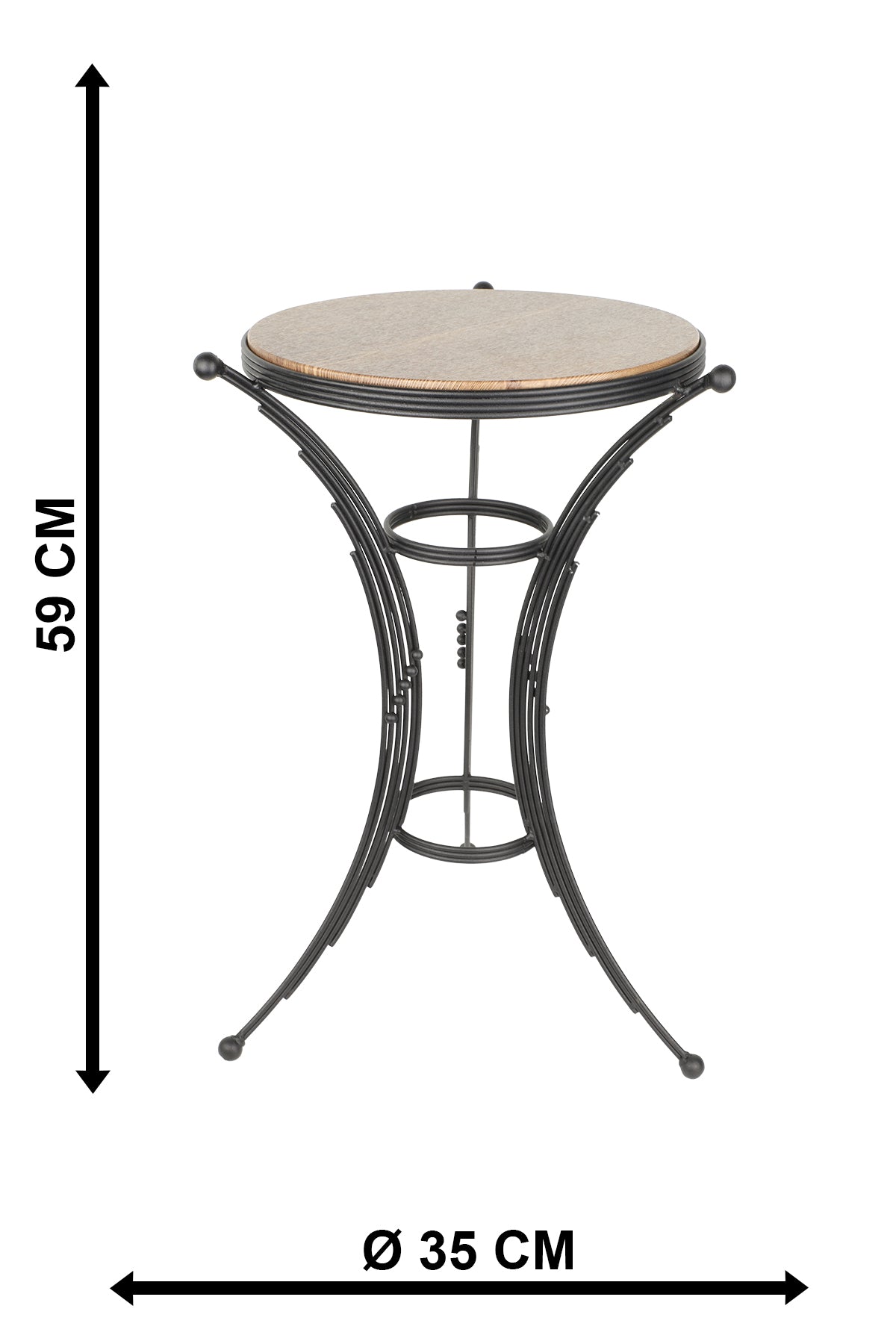 TBBT-15 BK ΤΡΑΠΕΖΑΚΙ ΒΟΗΘΗΤΙΚΟ ΜΑΥΡΟ Φ35x59