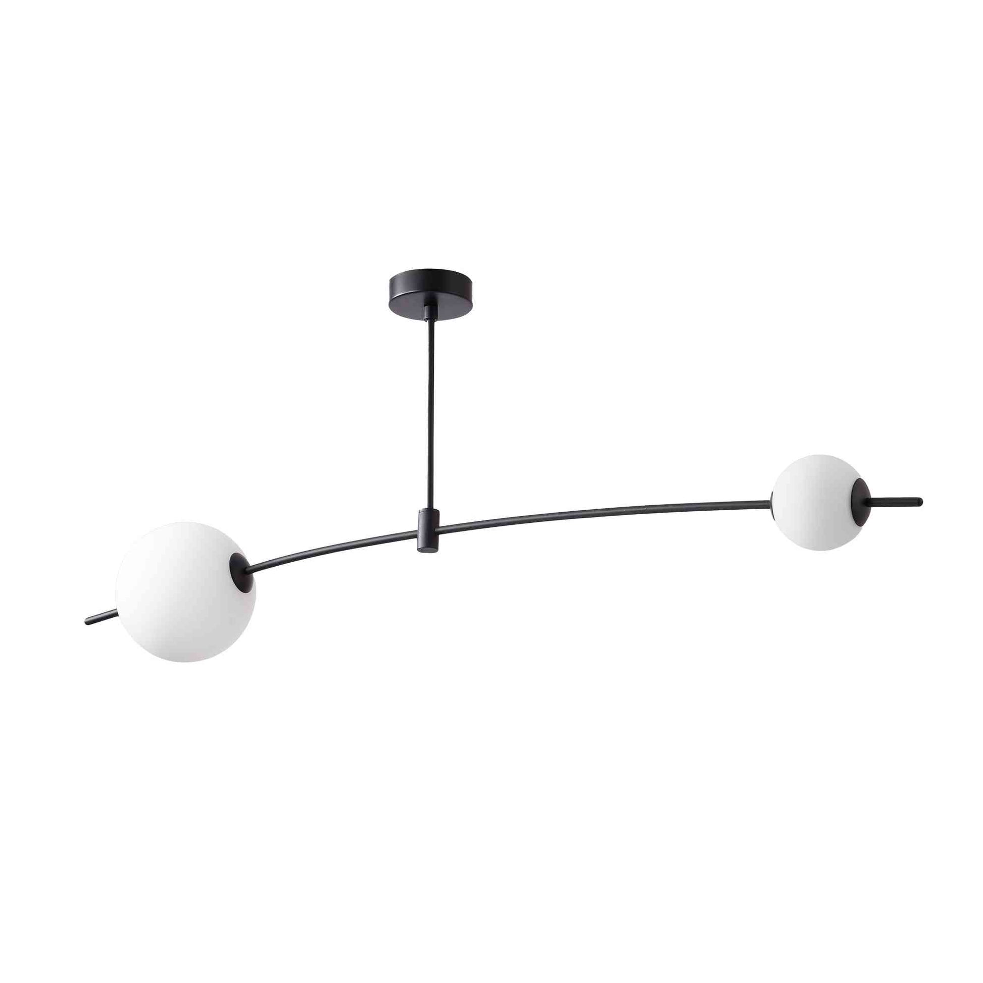 CCC 553-2 ΟΡΟΦΗΣ ΓΡΑΜΜΙΚΟ ΜΑΥΡΟΣ ΣΚΕΛΕΤΟΣ ΜΕ ΔΥΟ ΦΟΥΣΚΕΣ LED 20W 3000K 1200 LUM 128x50εκ