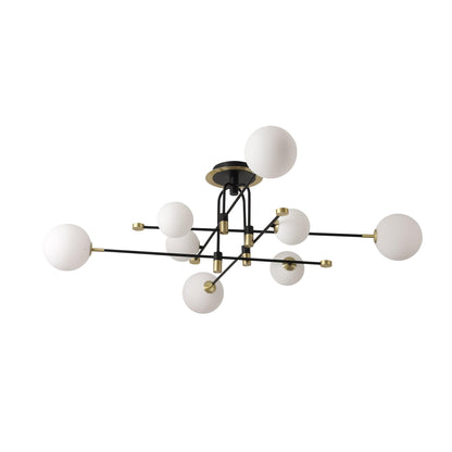 CCC 552-8 ΟΡΟΦΗΣ 8/Φ ΜΑΥΡΟΣ ΣΚΕΛΕΤΟΣ ΜΕ ΧΡΥΣΗ ΛΕΠΤΟΜΕΡΕΙΑ ΚΑΙ ΜΠΑΛΕΣ 8xG9 5W Φ120x39