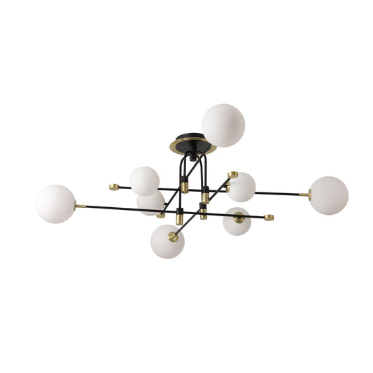 CCC 552-8 ΟΡΟΦΗΣ 8/Φ ΜΑΥΡΟΣ ΣΚΕΛΕΤΟΣ ΜΕ ΧΡΥΣΗ ΛΕΠΤΟΜΕΡΕΙΑ ΚΑΙ ΜΠΑΛΕΣ 8xG9 5W Φ120x39