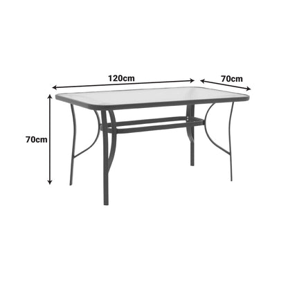 Τραπέζι Ensure Μέταλλο Καφέ-Γυαλί 120x70x70