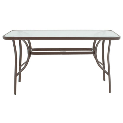 Τραπέζι Ensure Μέταλλο Καφέ-Γυαλί 140x80x70