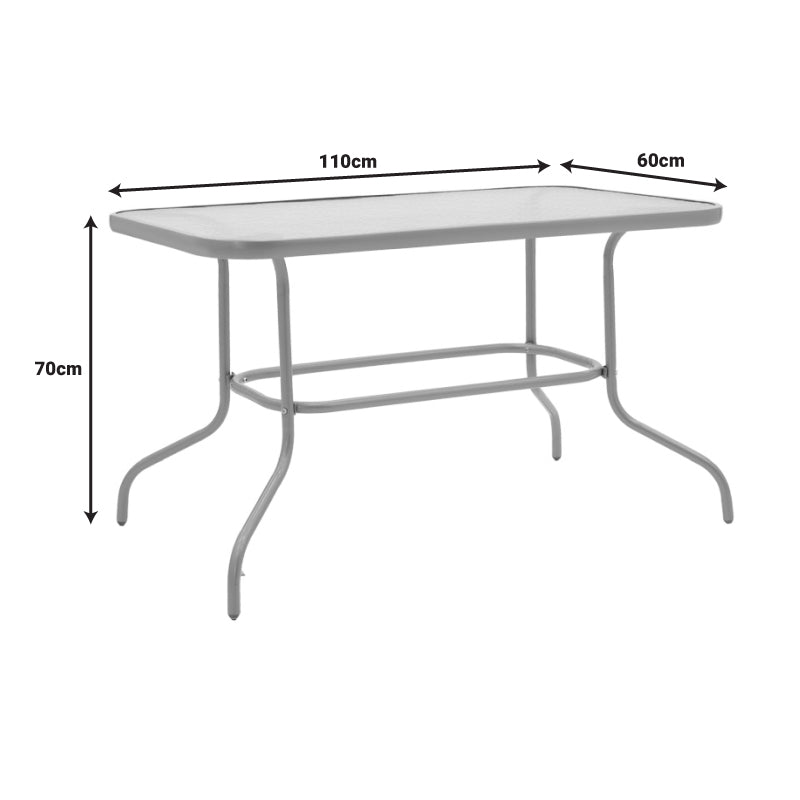 Τραπέζι Valor Μέταλλο Ανθρακί-Γυαλί 110x60x70