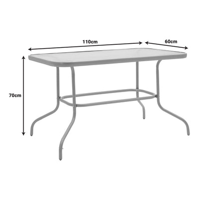 Τραπέζι Valor Μέταλλο Ανθρακί-Γυαλί 110x60x70