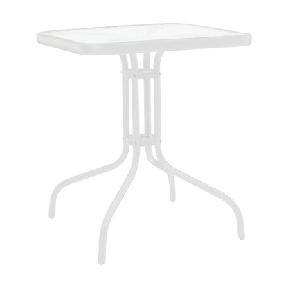 Τραπέζι Watson Μέταλλο Λευκό-Γυαλί 70x70x70