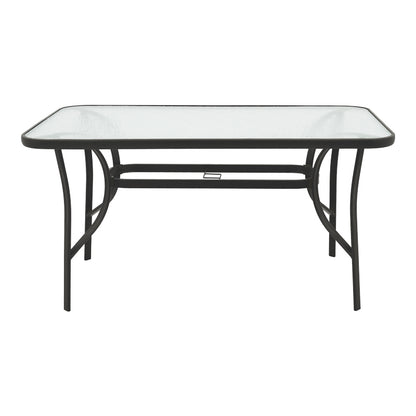 Τραπέζι Ensure Μέταλλο Μαύρο-Γυαλί 140x80x70