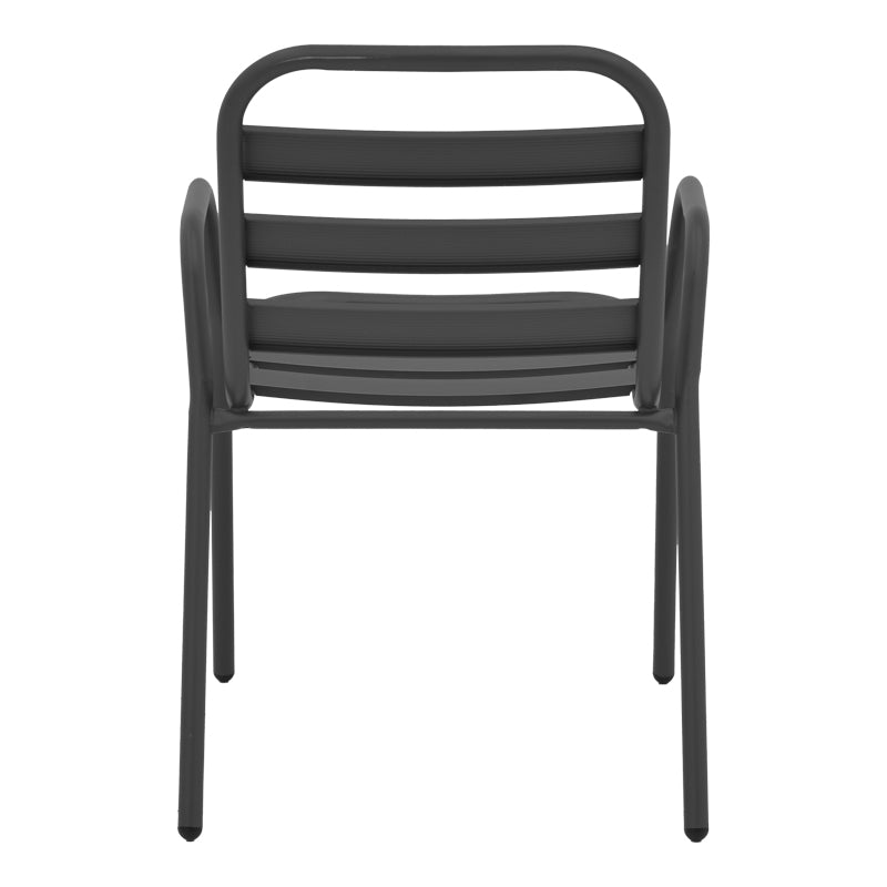 Πολυθρόνα Sussie Στοιβαζόμενη Ανθρακί Μέταλλο με Φέτες Αλουμινίου 45x62x76