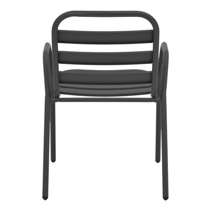 Πολυθρόνα Sussie Στοιβαζόμενη Ανθρακί Μέταλλο με Φέτες Αλουμινίου 45x62x76