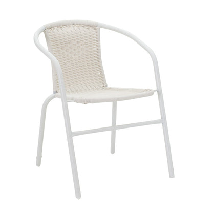 Τραπεζαρία Watson-Obbi Μέταλλο Λευκό - Γυαλί 70x70x70