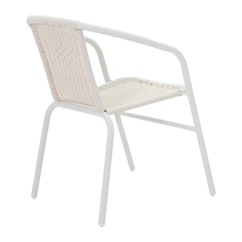 Τραπεζαρία Watson-Obbi Μέταλλο Λευκό - Γυαλί 70x70x70