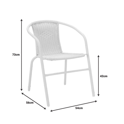 Τραπεζαρία Watson-Obbi Μέταλλο Λευκό - Γυαλί 70x70x70