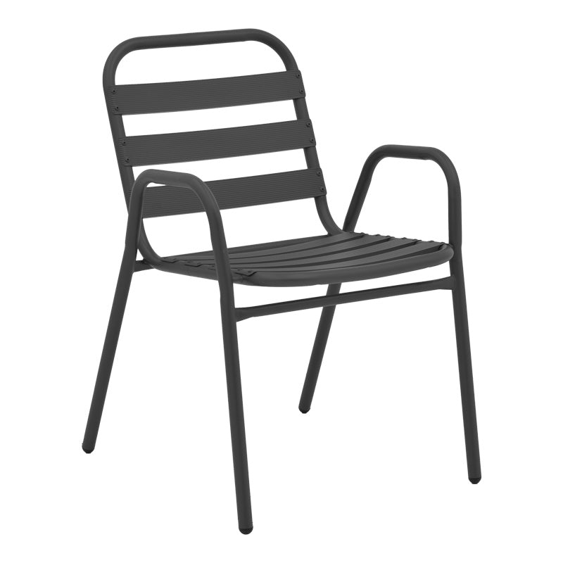 Tραπεζαρία Watson-Sussie Σετ 3 Τεμ Μέταλλο Ανθρακί-Γυαλί Φ60x70