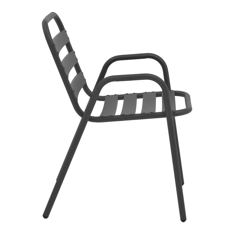 Tραπεζαρία Watson-Sussie Σετ 3 Τεμ Μέταλλο Ανθρακί-Γυαλί Φ60x70