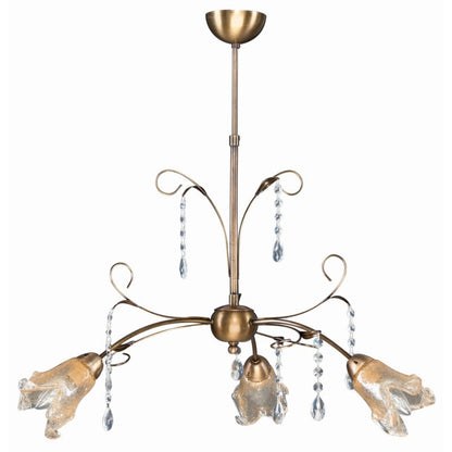 Φωτιστικό Πολύφωτο 3φ Μέταλλο Μπρονζέ/Γυαλί Ε14