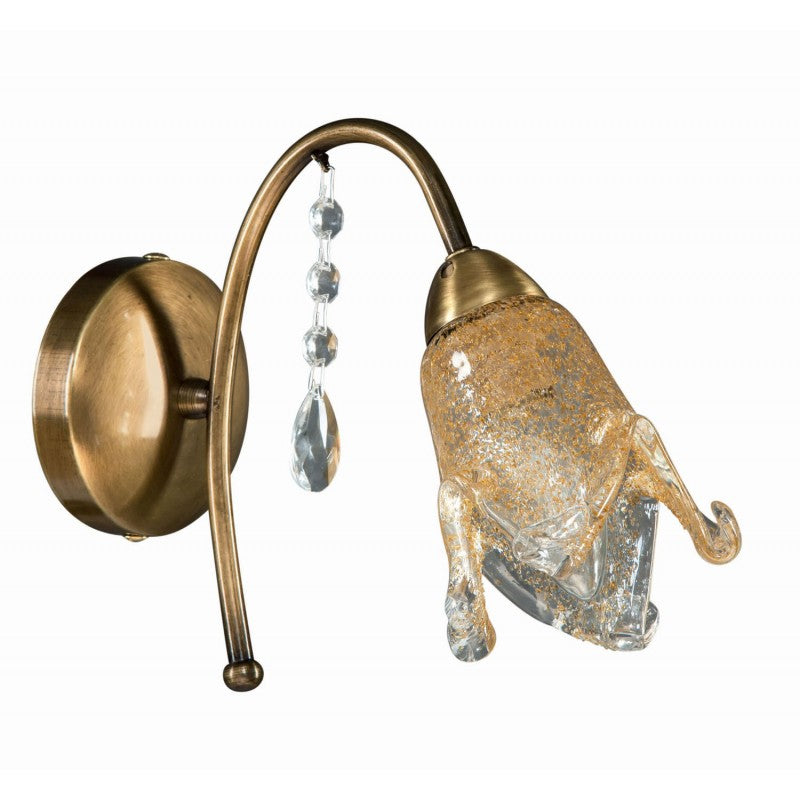 Απλίκα Μέταλλο Μπρονζέ Ε14 με Γυαλί