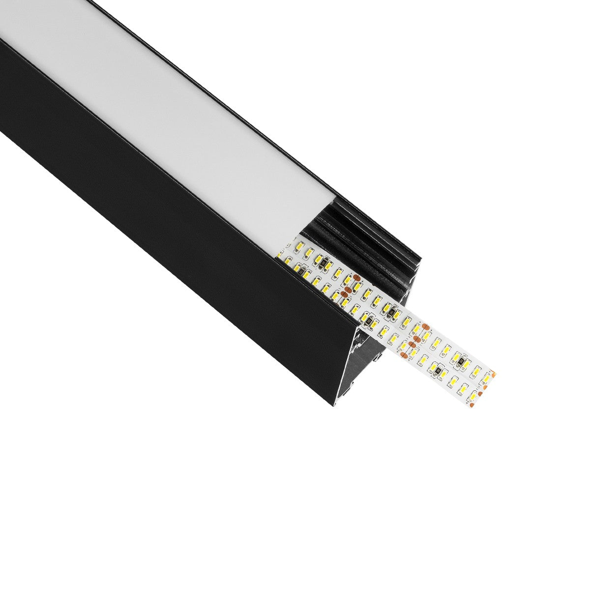 ALP-LINEAR LUMILINE 61764-3M Επιφανειακό / Κρεμαστό Προφίλ Αλουμινίου με Λευκό Γαλακτερό Πατητό Κάλυμμα για Ταινίες LED IP20 - Μαύρο Ματ - Μ300 x Π3.5 x Υ7cm