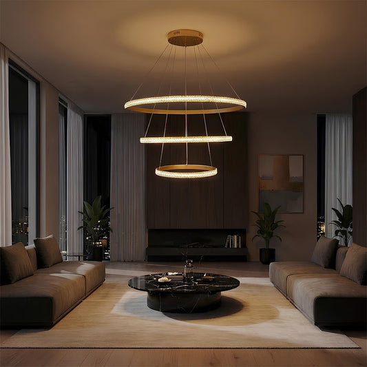 DIAMOND KLV-101-0240 Κρεμαστό Φωτιστικό Οροφής LED 120W 12000lm 180° AC 220-240V IP20 Ρυθμιζόμενο Λευκό CCT με Χειριστήριο από 2700K έως 6000K Dimmable - Lumileds SMD Chip - Χρυσό Πλατίνα - Μ80 x Π80 x Υ80