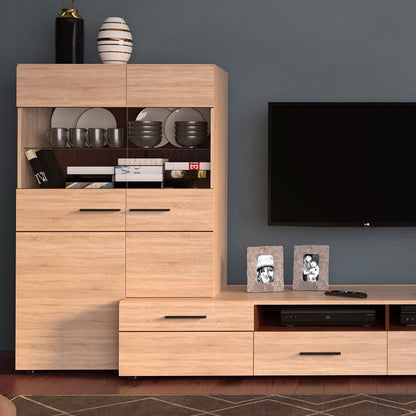 Κρεμαστή Βιτρίνα Δίφυλλη Solo Αριστερή 90x41x136 Sonoma Wenge