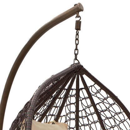 Κούνια Zafer Μέταλλο-PP Καφέ-Μαξιλάρι Μπεζ