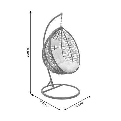 Κούνια Zafer Μέταλλο-PP Καφέ-Μαξιλάρι Μπεζ
