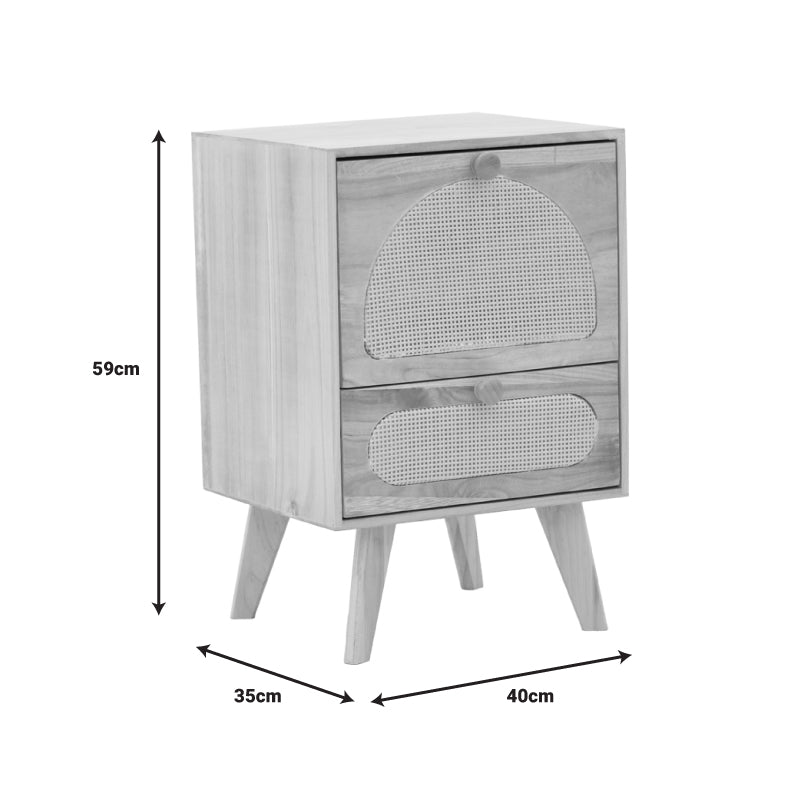 Κομοδίνο Finian Ξύλο σε Φυσική Απόχρωση 40x35x59