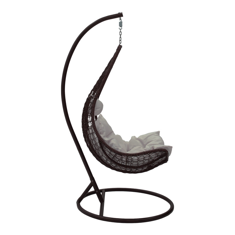 Κούνια Soleil Κρεμαστή Μέταλλο Καφέ-PP Καφέ-Μαξιλάρι Μπεζ 103x83x200