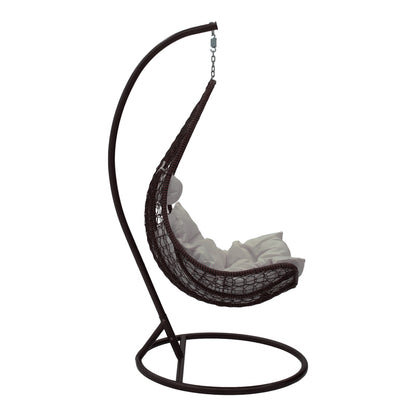 Κούνια Soleil Κρεμαστή Μέταλλο Καφέ-PP Καφέ-Μαξιλάρι Μπεζ 103x83x200