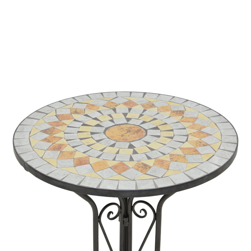 Τραπεζαρία Sellis Σετ 3 Τεμ Μωσαικό-Μέταλλο Μαύρο