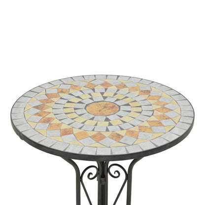 Τραπεζαρία Sellis Σετ 3 Τεμ Μωσαικό-Μέταλλο Μαύρο