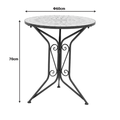 Τραπεζαρία Sellis Σετ 3 Τεμ Μωσαικό-Μέταλλο Μαύρο