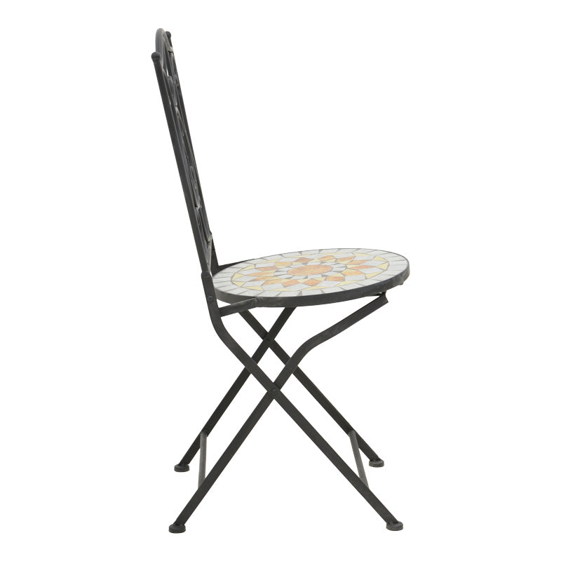 Τραπεζαρία Sellis Σετ 3 Τεμ Μωσαικό-Μέταλλο Μαύρο