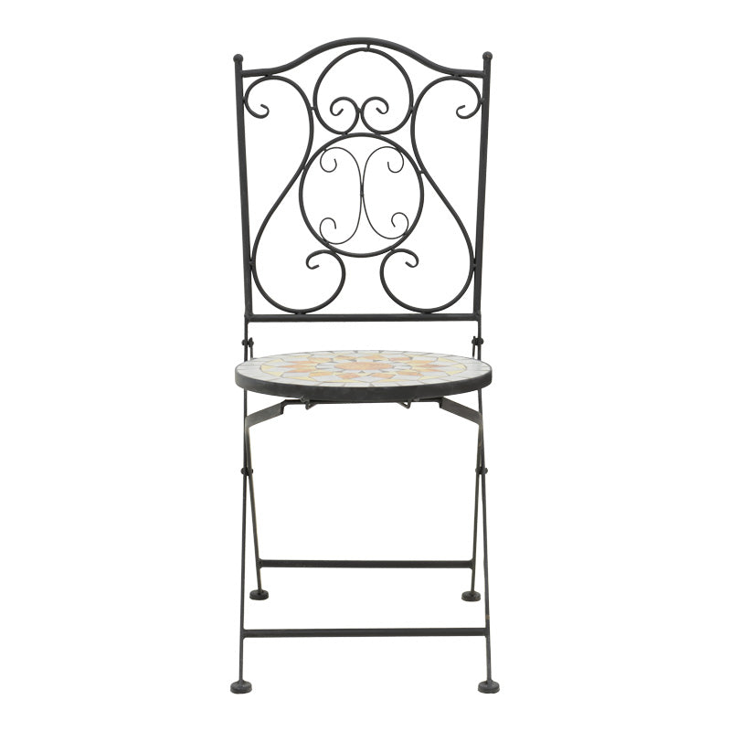 Τραπεζαρία Sellis Σετ 3 Τεμ Μωσαικό-Μέταλλο Μαύρο