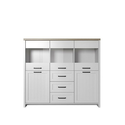 Bar Verne Λευκό-Φυσικός Δρυς 147.9x37.2x132.7