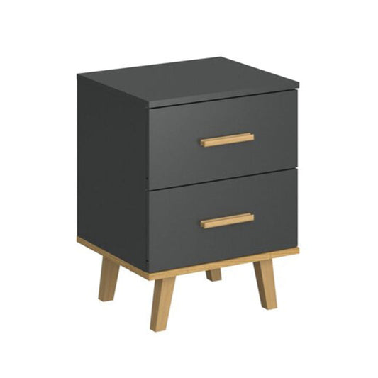 Κομοδίνο Pluton Ανθρακί-Χρυσό Δρυς 45.9x40x60.6