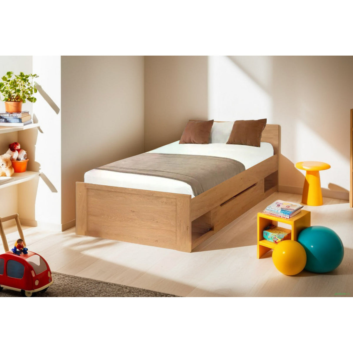 Κρεβάτι Pavi Μονό Βελανιδιά με Πάτωμα 900x200εκ