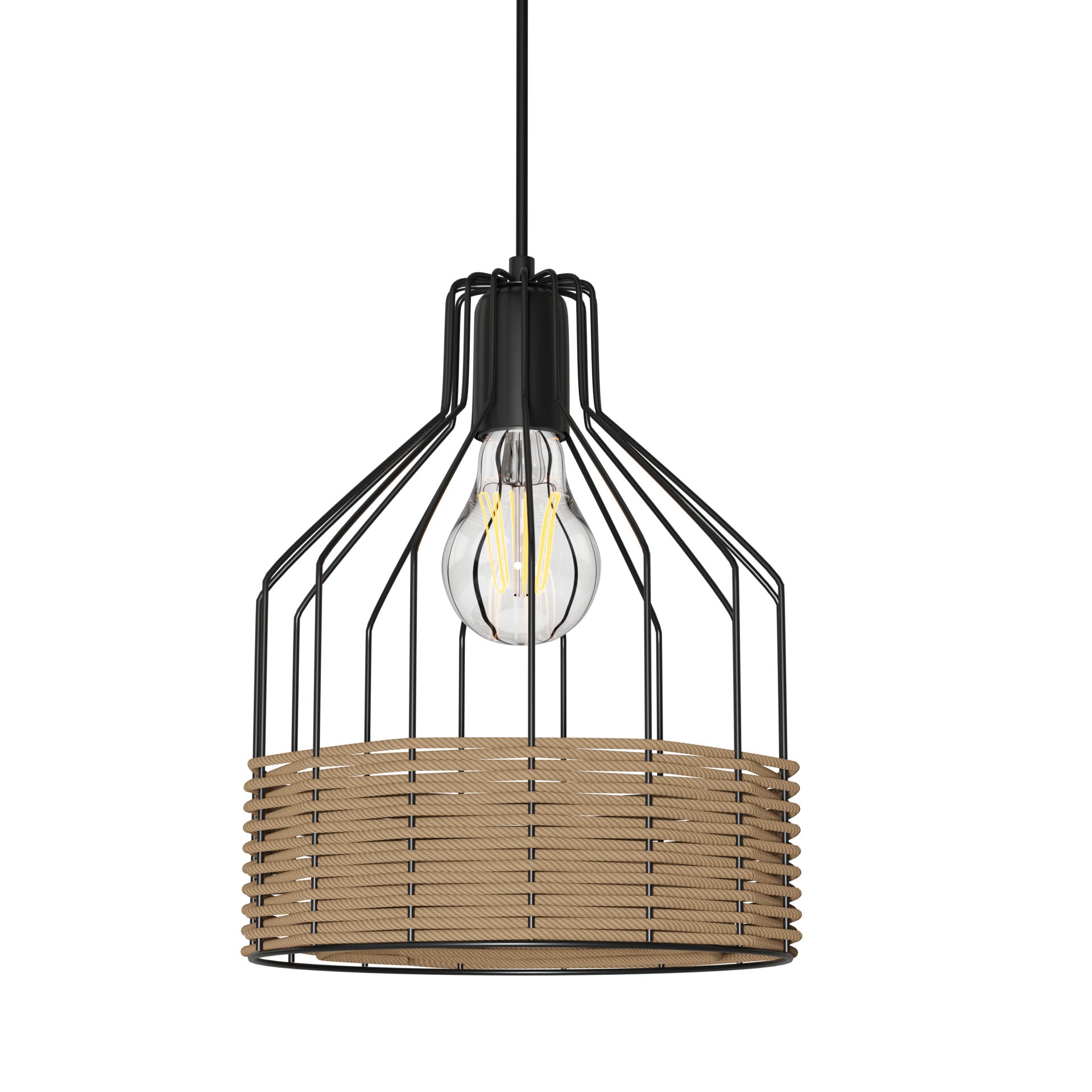 Κρεμαστό Φωτιστικό Μονόφωτο Μαύρο Ε27 Φ22x120