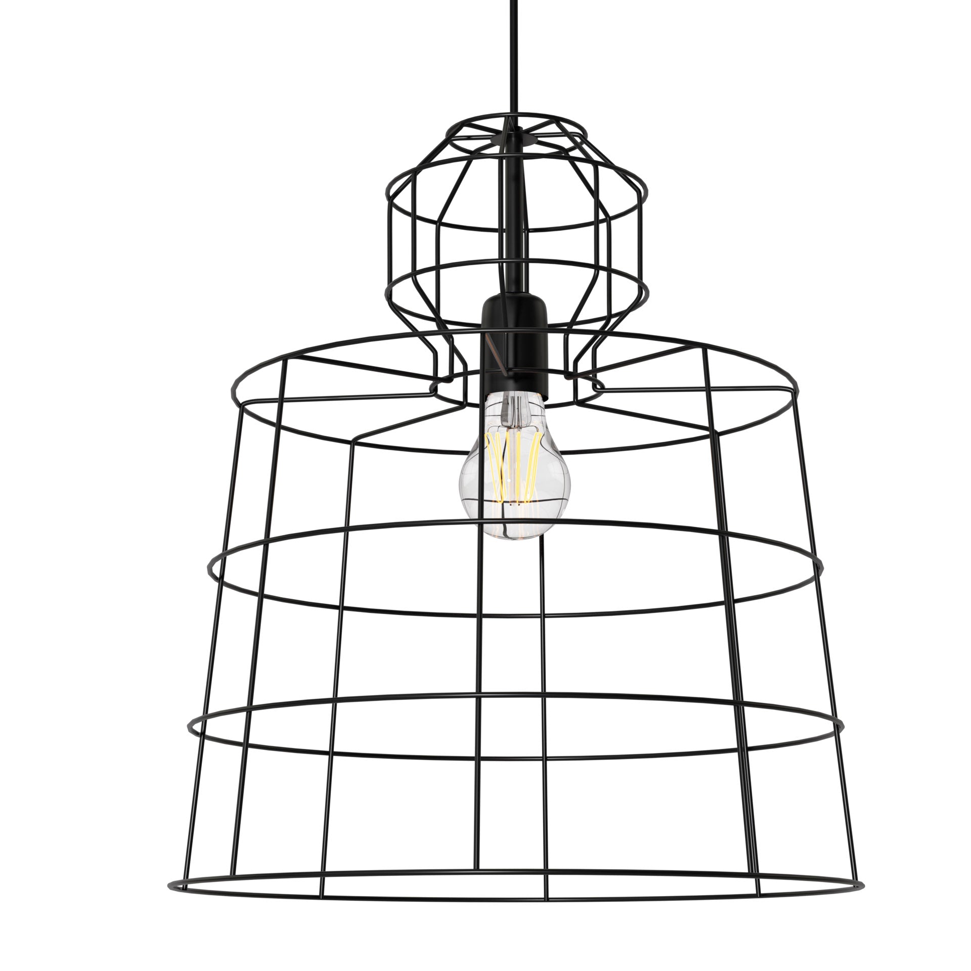 Κρεμαστό Φωτιστικό Μονόφωτο Μαύρο Ε27 Φ40x103